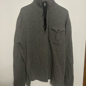 Haggar Men's Charcoal Zip-Up Sweater
